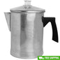 Aluminum Coffee Percolator 9 Cup Stovetop Brew Filter Basket Clear Knob.