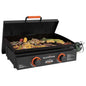 Blackstone Adventure Ready 2-Burner 22" Propane Griddle with Hard Cover in Black.