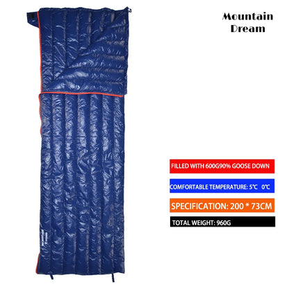 Sleeping Bag 90% Goose Down Adult Envelope Type Ultralight.