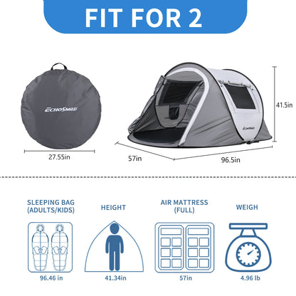 White and  gray automatic opening pop up tent