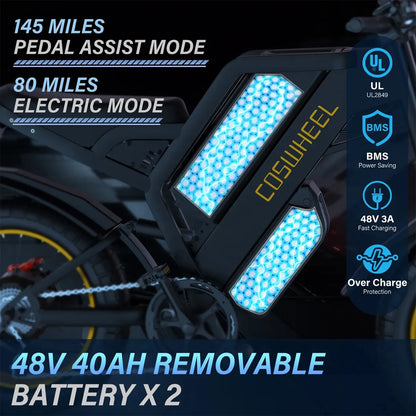 Electric bike for Adult 2000W 60V Off-Road Motorcycle 20Inch.