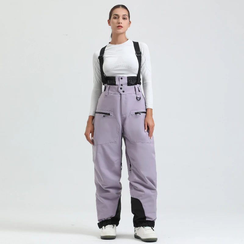 New Ski Pant Solid Snow  Women Windproof Waterproof Snow Pants.
