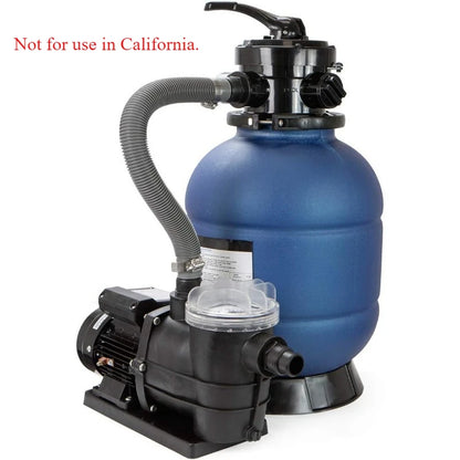 13" Sand Filter 0.75 HP Pool Pump 4 Way Valve  10,000 Gallons, 2400GPH 1-1/4"NPT.