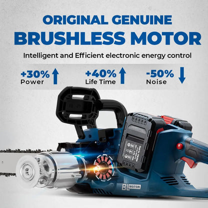 Cordless Chainsaw 16 Inch, 40V Battery Chainsaw with Tool-Free Chain Tensioning, Instant-Stop Chain Brake, Auto Oiler, Includes