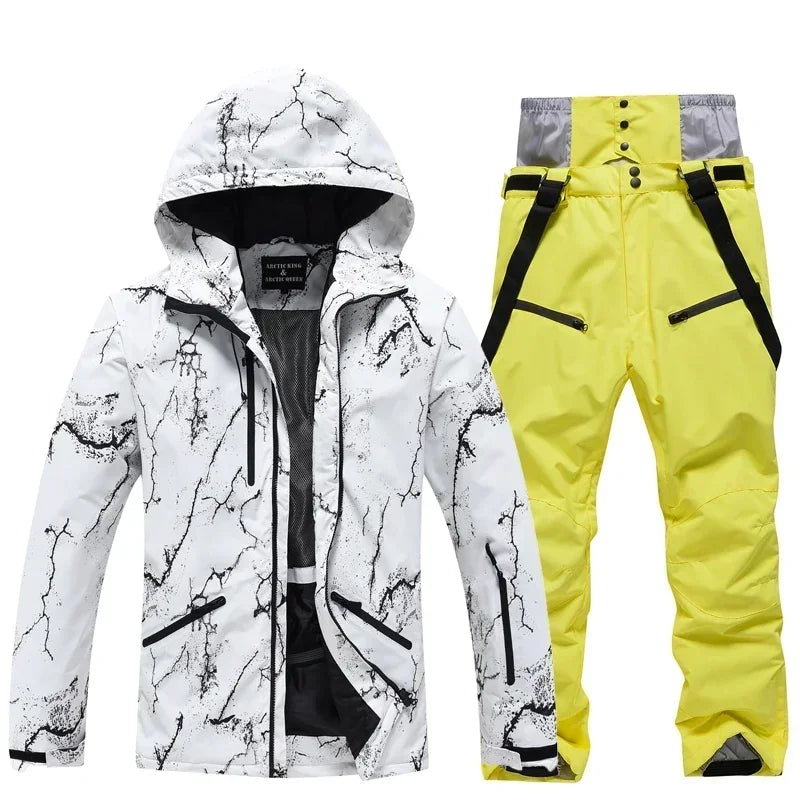 Winter Ski Suit Set -30℃ Cold Snowboard Wear Men/Women Ski Suit Waterproof.