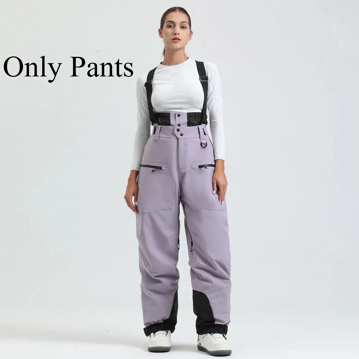 New Ski Pant Solid Snow  Women Windproof Waterproof Snow Pants.