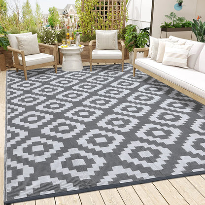 Outdoor Rug Plastic Straw Rug Waterproof Rug Reversible Outdoor Floor Mat.