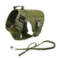 Tactical Dog Harness Leash Collar Pouches for Medium Large Dogs Training.