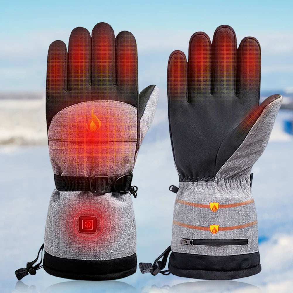 Winter Heated Gloves Electric Gloves 5000mAh Battery Waterproof Rechargeable.