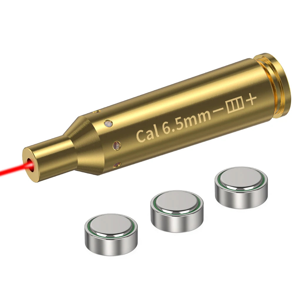 6.5MM Optics Cartridge Red Dot Laser Brass  Bore sighter.