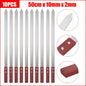 10pcs Commercial Barbecue Skewers Stainless Steel Large Wooden Handle
