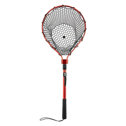 Fishing Net With Handle Telescoping Fishing Landing Net Portable Silicone Mesh Folding Fish Hand Net Fishing Gear Accessorie