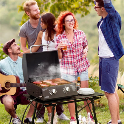 folding Gas table barbecue with 2 burners top and BBQ grills Portable.