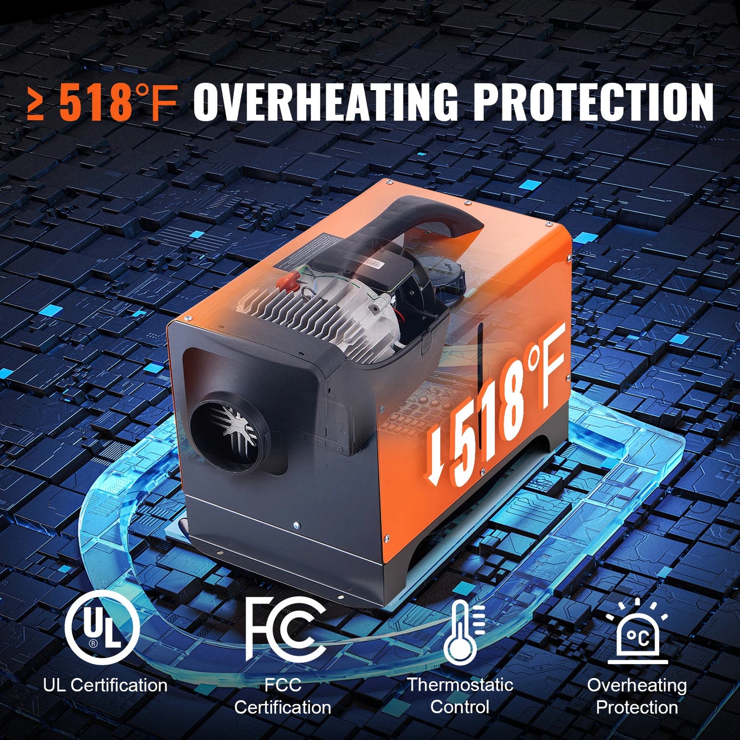 5KW Diesel Air Heater Muffler Diesel Heater Diesel Parking Heater Remote Control for Car Bus Trucks Motor-Home Boats.