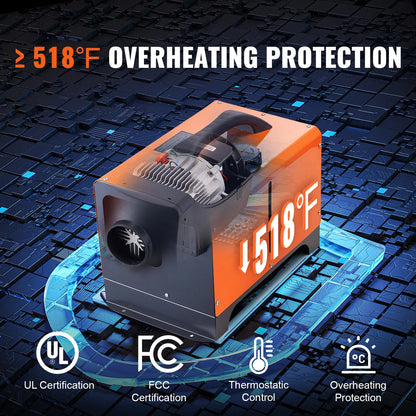 5KW Diesel Air Heater Muffler Diesel Heater Diesel Parking Heater Remote Control for Car Bus Trucks Motor-Home Boats.