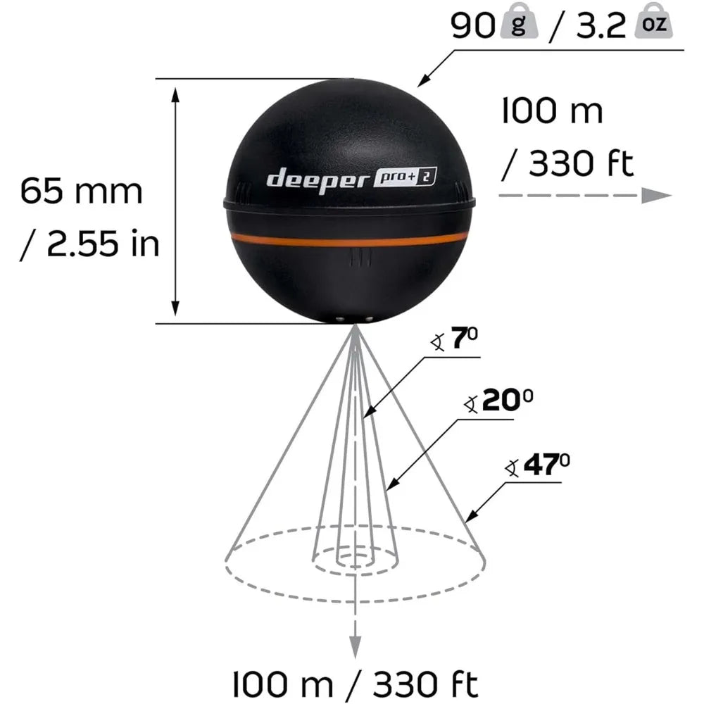 Portable Fish Finder and Depth Finder for Kayaks, Boats and Ice Fishing with GPS Enabled.