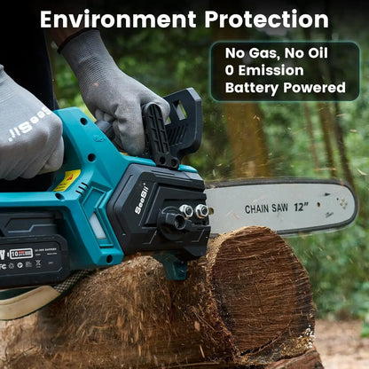 Chainsaw Cordless 12-inch  Brushless Electric Chain Saw.