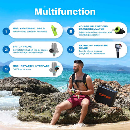 2L Mini Scuba Tank Diving Oxygen Underwater Breathing.