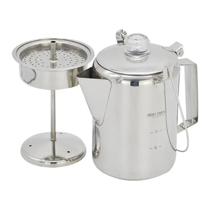 Camping Percolator Coffee Pot Distilled Coffee Pot Stainless Steel Coffee Stovetop 9 Cup Mocha Coffee Pot For Camping Accessory