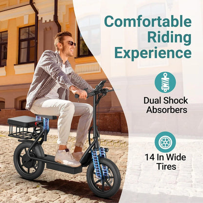 500W 14inch Electric Bicycle 10.4AH Battery 28Miles Max Range 22MPH.