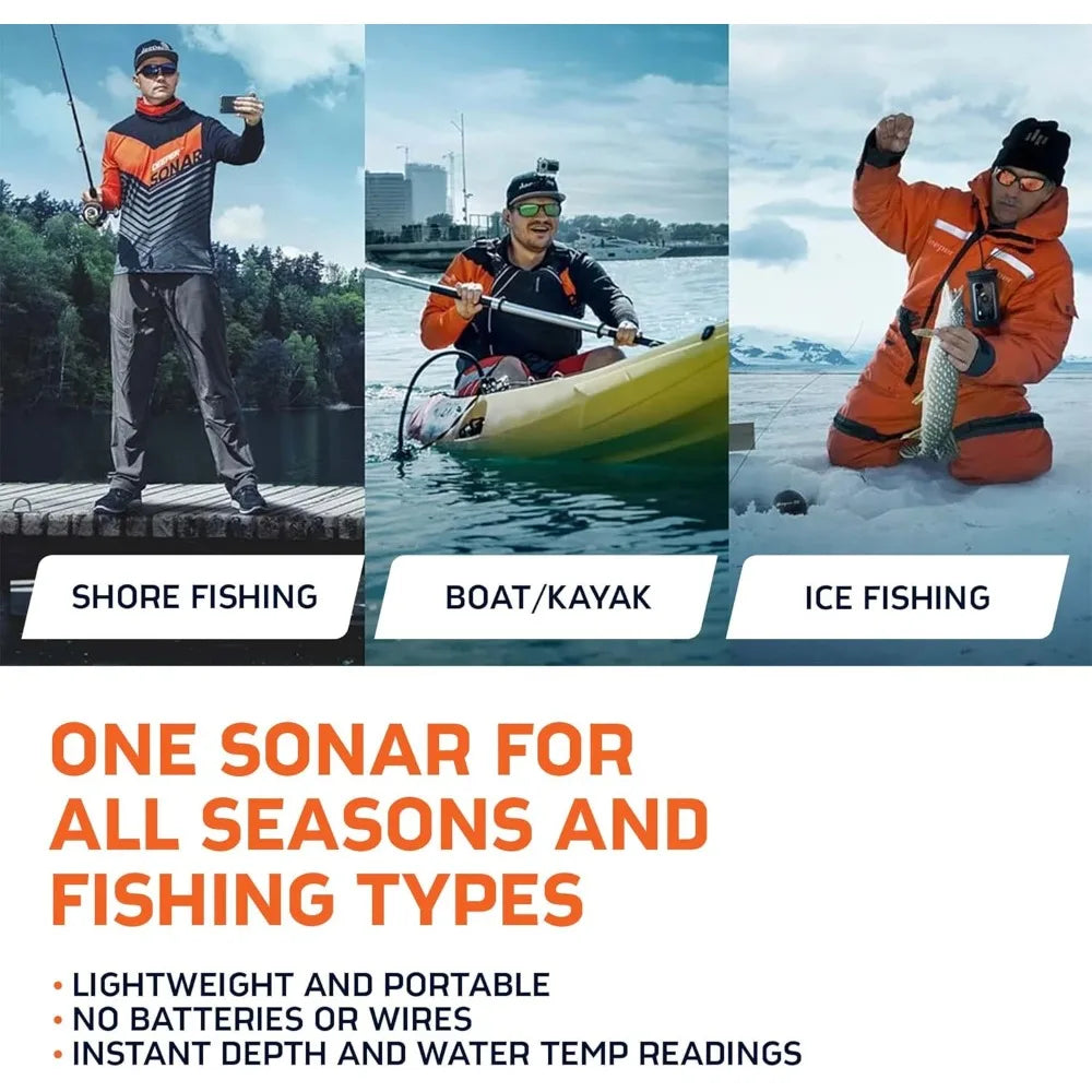 Portable Fish Finder and Depth Finder for Kayaks, Boats and Ice Fishing with GPS Enabled.