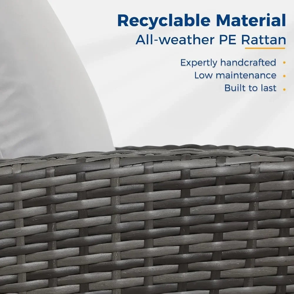 4 Piece Outdoor Patio Furniture Sets, Wicker.