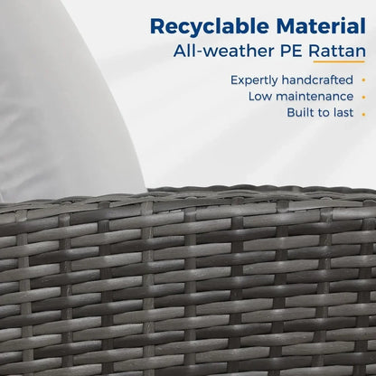 4 Piece Outdoor Patio Furniture Sets, Wicker.