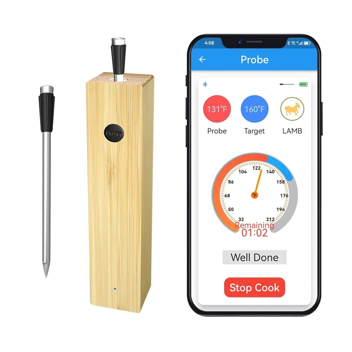 Smart Meat Thermometer Wireless Meat Thermometer Long Range.