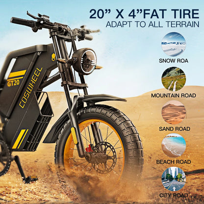 Electric bike for Adult 2000W 60V Off-Road Motorcycle 20Inch.