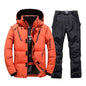 Ski Suit Men Thermal Winter Windproof Skiing Down Jacket and Bibs Pants.