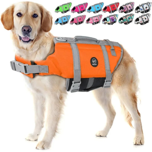 High Buoyancy Dog Life Jacket for Swimming Beach and Boating Activities.