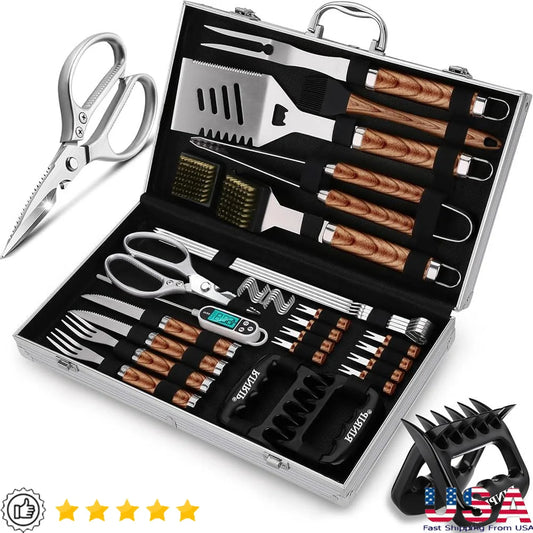 35pcs Professional BBQ Grill Accessories Set Stainless Steel Tools.