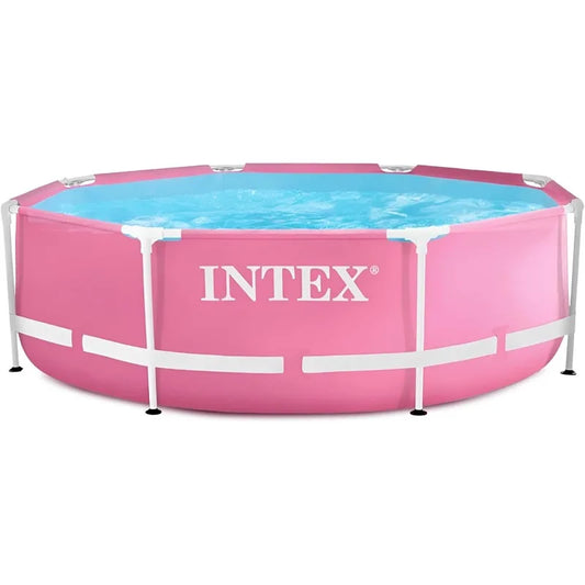 8ft x 2.5ft Large Round Metal Frame Above Ground Swimming Pool .