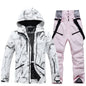 Winter Ski Suit Set -30℃ Cold Snowboard Wear Men/Women Ski Suit Waterproof.