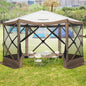 12x12ft Pop up Gazebo Screen House Tent with Mosquito Netting, 6 Sided.