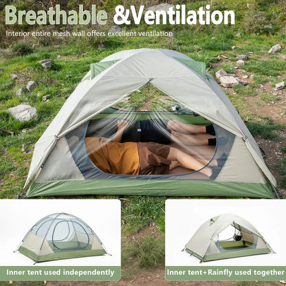 Ultralight Outdoor Camping Tent 2 Person Double Layer Waterproof.