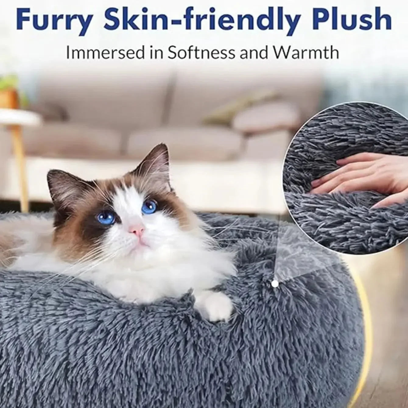 40-90cm Round Pet Bed for Large Dog Bed Super Soft Cat Bed Medium Dog House Winter Warm Sleeping.
