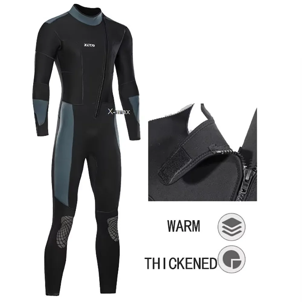 5mm Neoprene Wetsuit One-piece Women Men Long-sleeved.