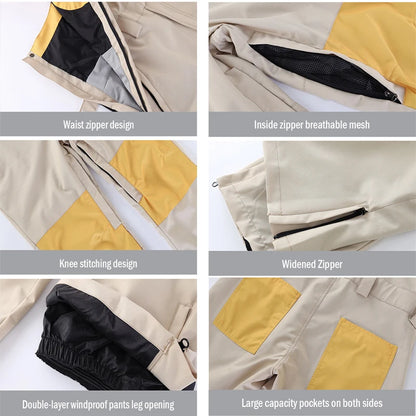 Mens Ski Pants Ski Bib Pant Overalls Women Ski Jumpsuit Winter Outdoor Windproof Waterproof.