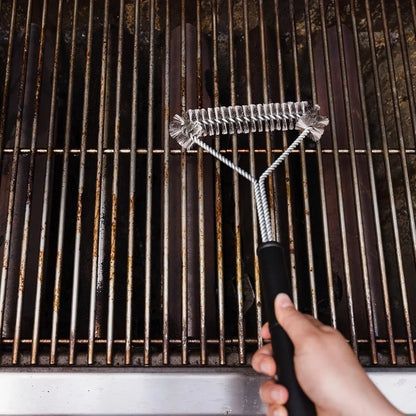 Heavy Duty BBQ Grill Brush 18 Inch Stainless Steel Long Handle.