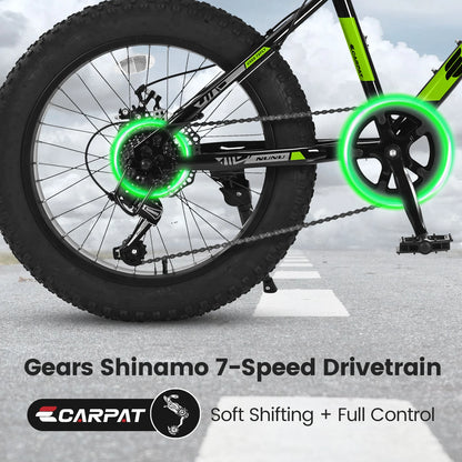 20 Inch Kids' Bike, 4-Inch Wide Fat Tire  Mountain Bike, 7 Speed