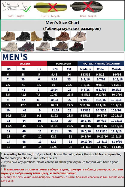 Hiking shoes Men waterproof hunting Boots .