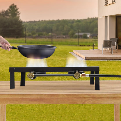 Cast Iron Double Burner Outdoor Camp Stove Propane.