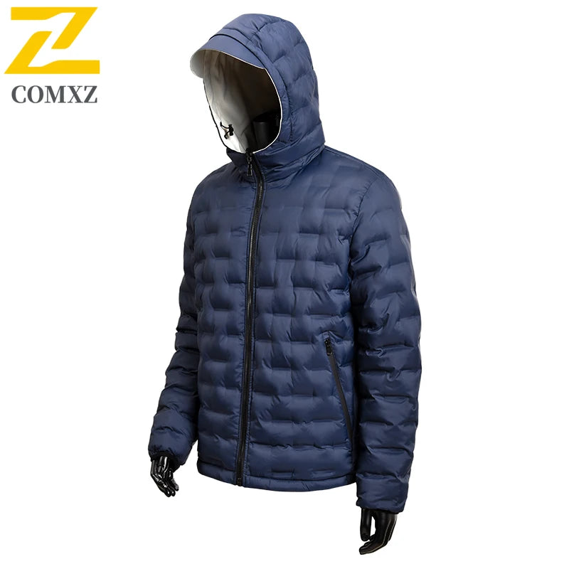 Winter Warm Padded Snow Coat Men's -20 Degree Hooded Outdoor Thick Parka.