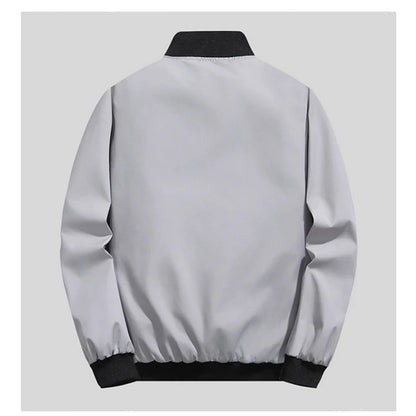 Man Leisure Jacket New Spring Autumn Solid Color Zipper Windproof Jacket.