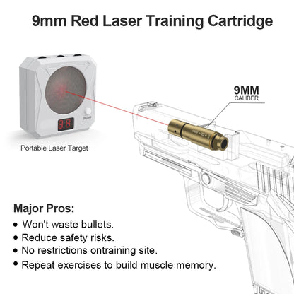 9mm laser training cartridge Red Dot Laser Training Bullet Dry Fire.