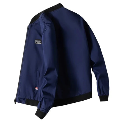 Man Leisure Jacket New Spring Autumn Solid Color Zipper Windproof Jacket.
