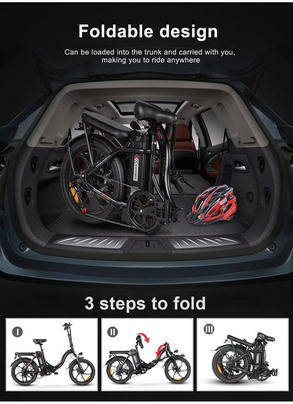 E-bike 350W Motor 36V 12AH Removable Battery Electric Bike Folding.