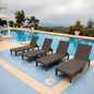 Outdoor Chaise Lounge Chairs Set of 4 with 5-Position Adjustable Backrest.