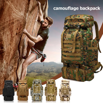 80L Tactical Backpacks, Outdoor Survival Bags 600D Oxford Cloth.